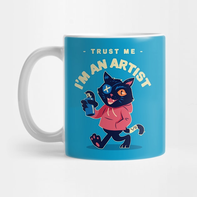 Funny Cat Painter - Trust Me I'm An Artist by Etopix